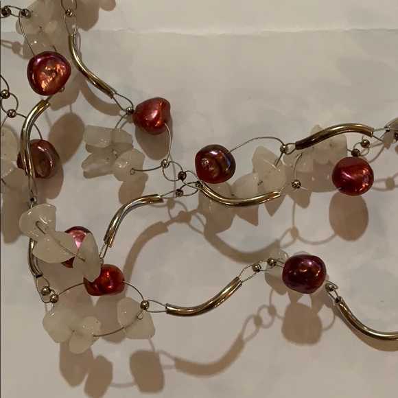 Pearl and precious stone necklace from Italy - Picture 2 of 2